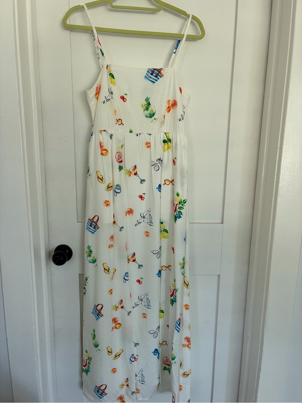 Rachel Zoe White Maxi Dress with Multicolor Print